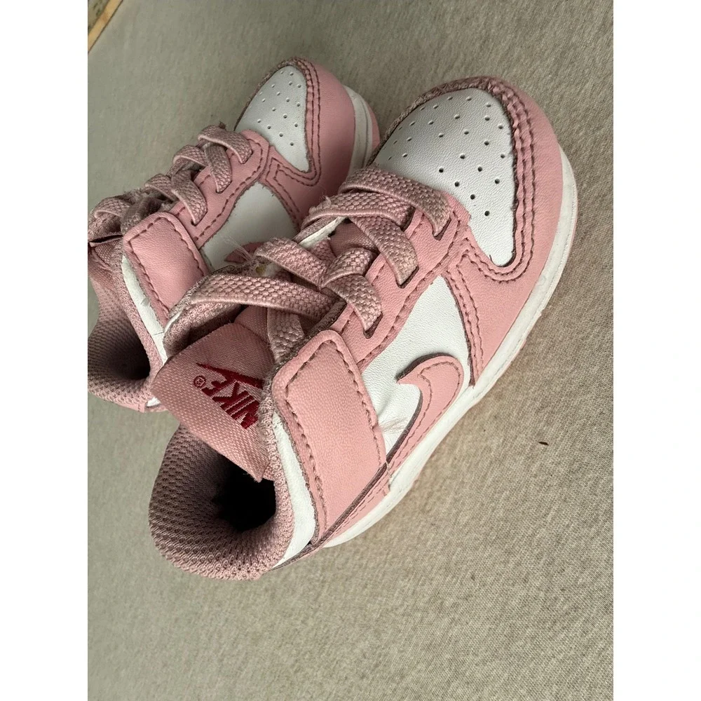 Nike Dunk Low Pink White Sneakers DD1503-609 toddler Size 8.5 Low Top Shoes